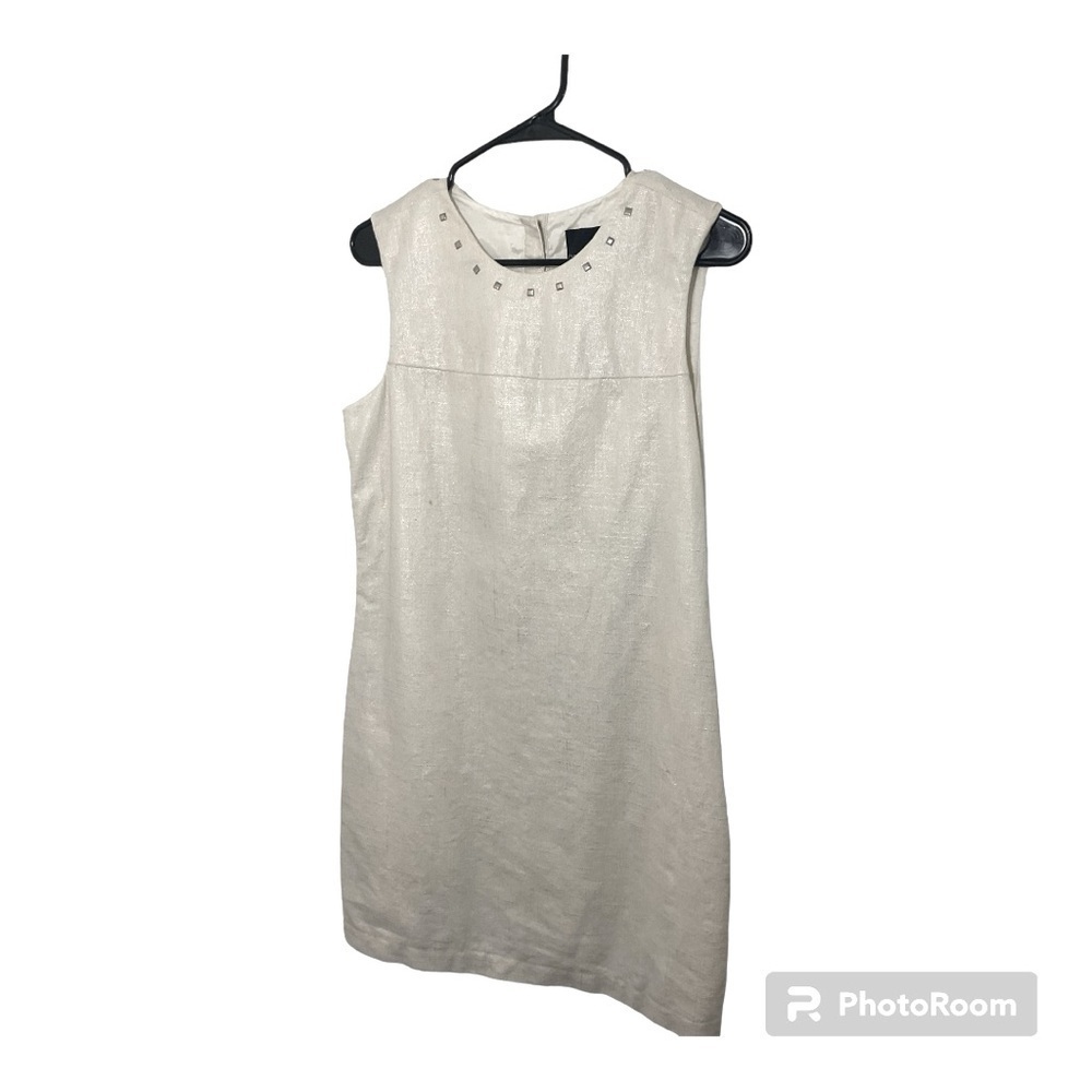 Cynthia Rowley Linen Midi Dress Size 6 Side Zip